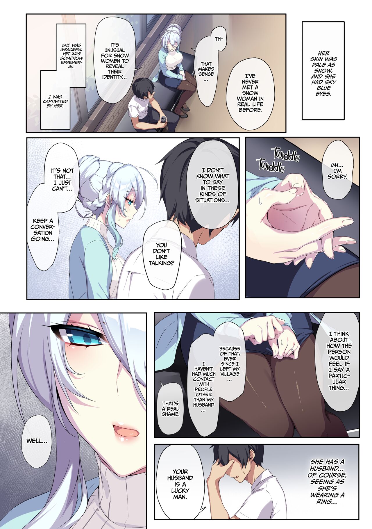 ぷぅのぷぅぷぅぷぅ  人付き合いが苦手な未亡人の雪女さんと呪いの指輪 1 （無修正）English page 7 full