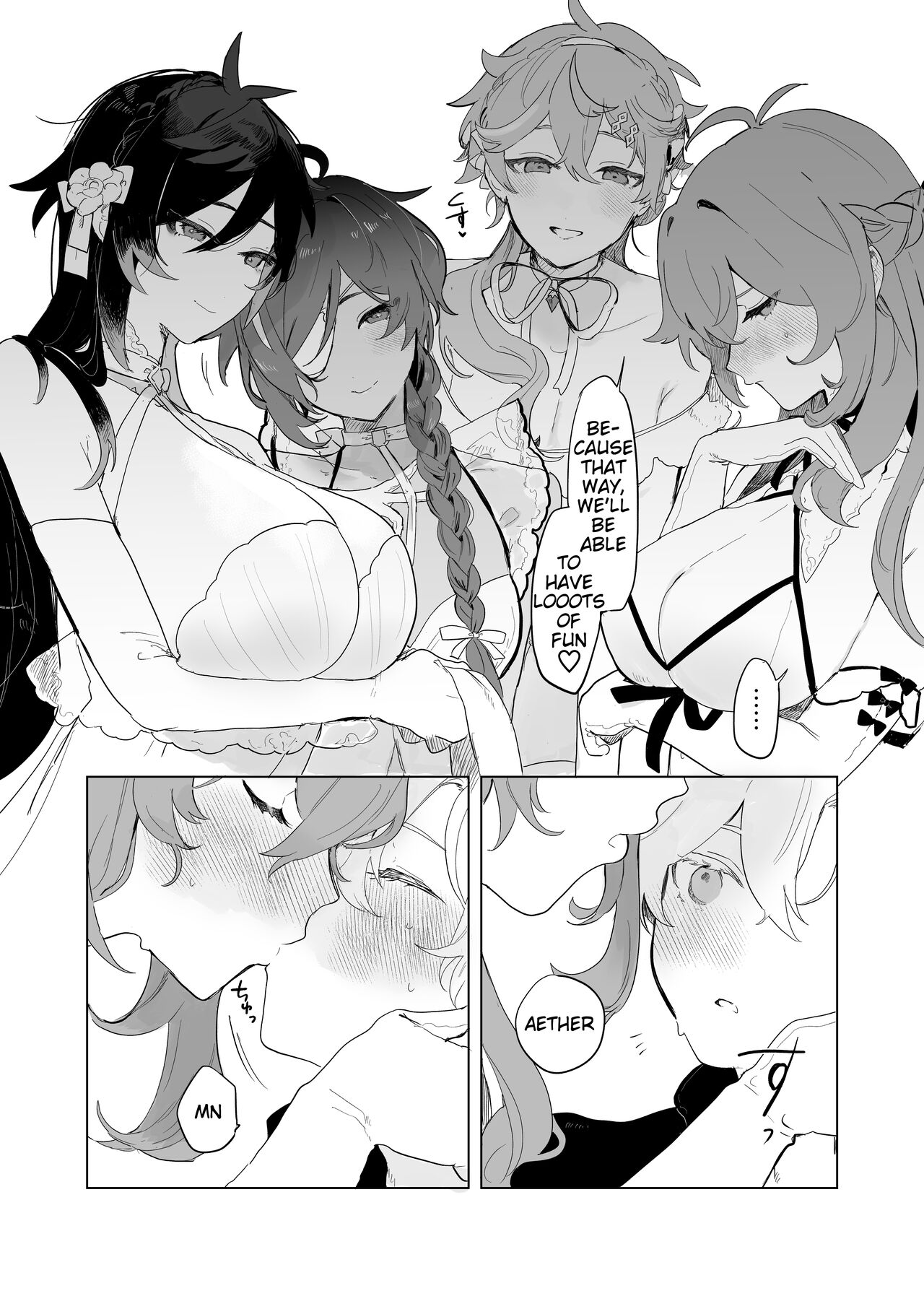 Sora-kun ga Ashinaga Oneechan-tachi to Ichaicha Suru Hon | Aether flirts with the long legged ladies page 4 full