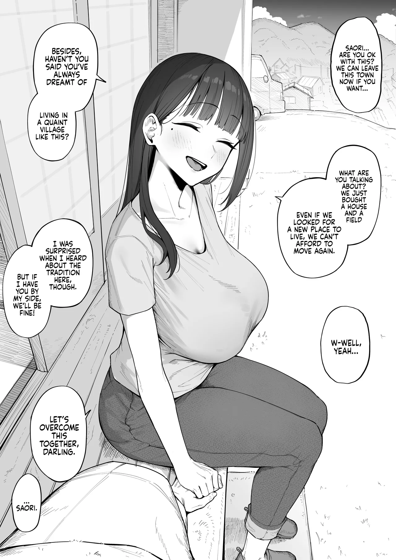 Yobai Fuushuu no aru mura ni Ijuushite shimatta Fuufu | A Couple who moved to a Village with a tradition of Sneaking into a Woman's Bed page 1 full