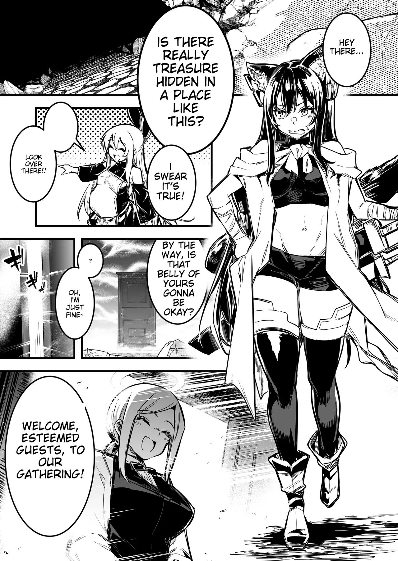 Swordsman-chan is lured into a dungeon by Adventurer-chan, forced to wear a costume that has a brainwashing effect, and becomes a slave wife page 1 full