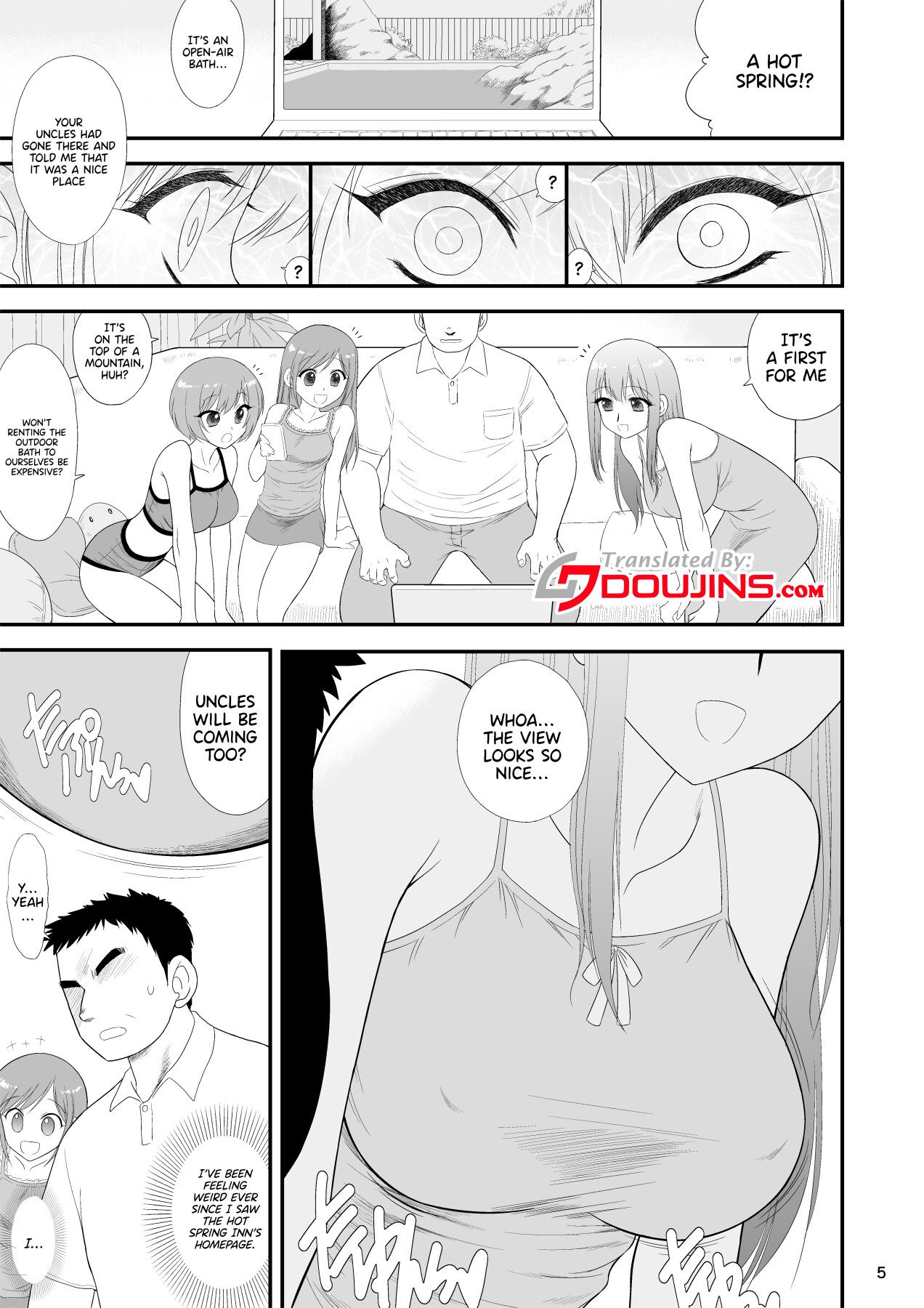 Bijin Sanshimai to Chichioya to Oji ga Konyoku Onsen ni Ikimashita. page 3 full