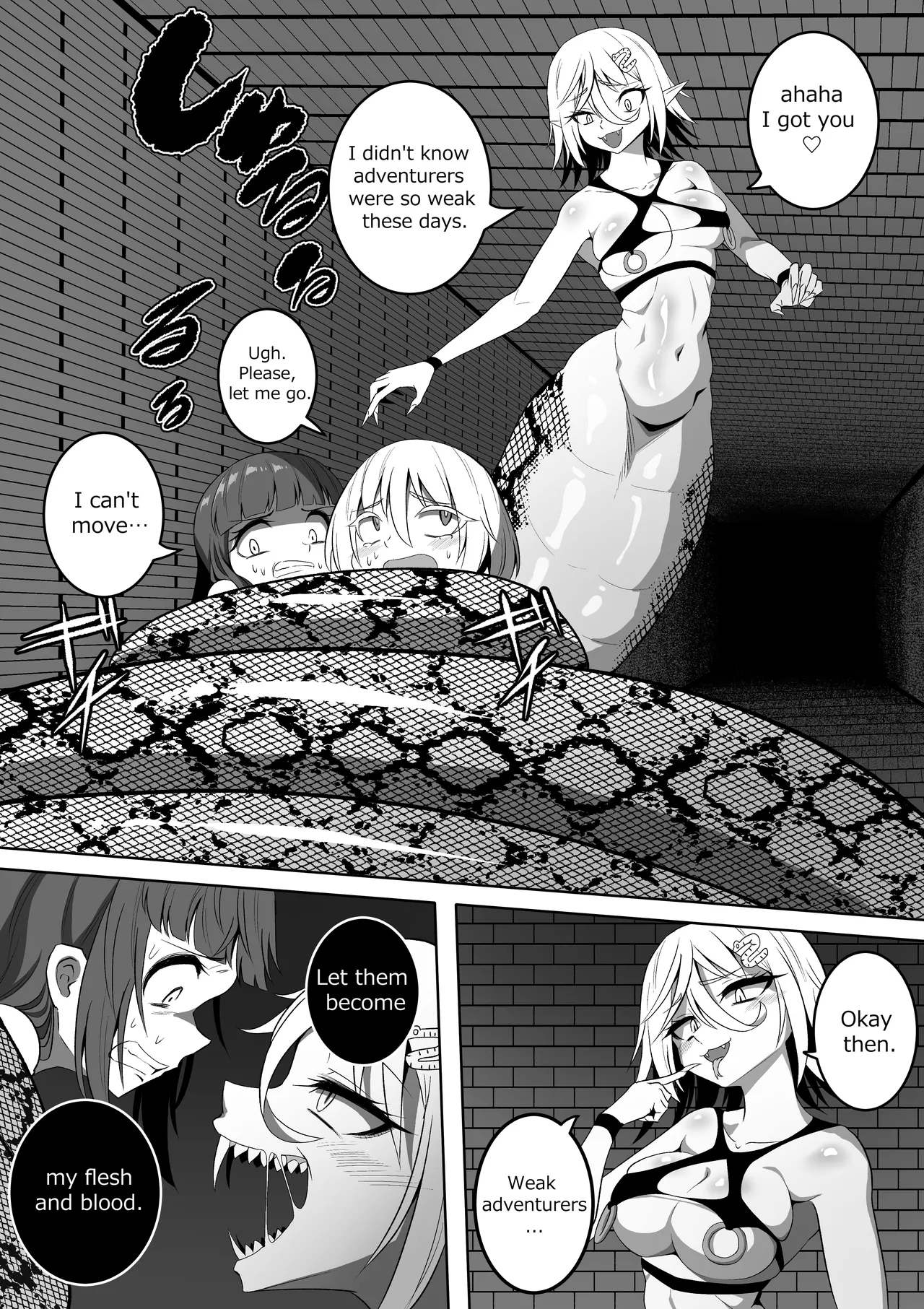 カイガ【kaiga】 - Lamia swallowed more than her limit and her stomach is about to burst  ENG ver page 1 full