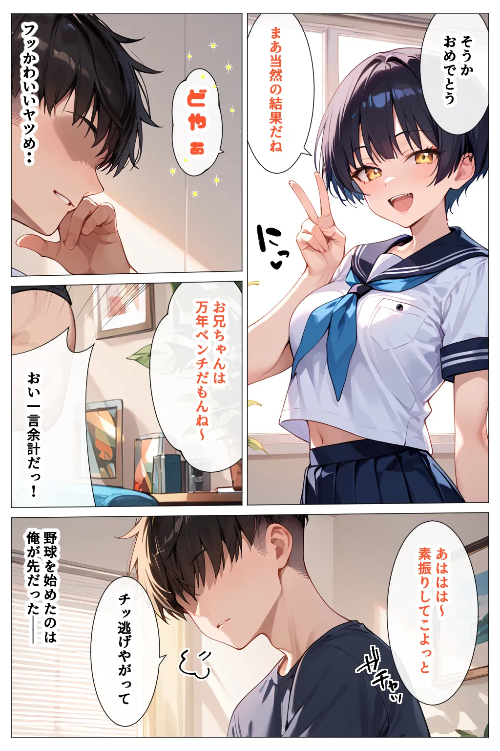 ボーイッシュな妹が脱いだらすごかったので何度も生ハメして中出ししまくった話 page 4 full