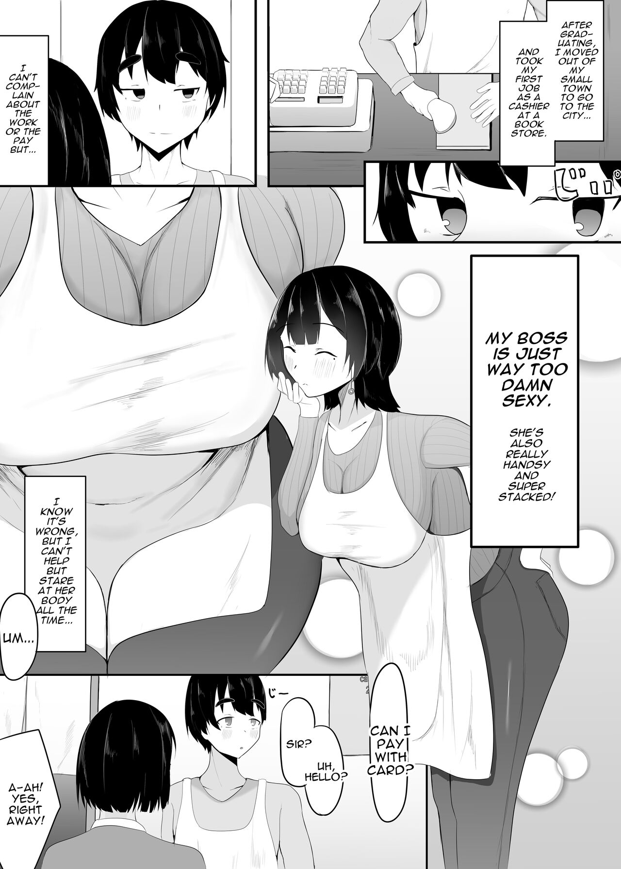 Kyonyuu Tenchou no Itazura | Busty Shop Manager's Prank page 3 full