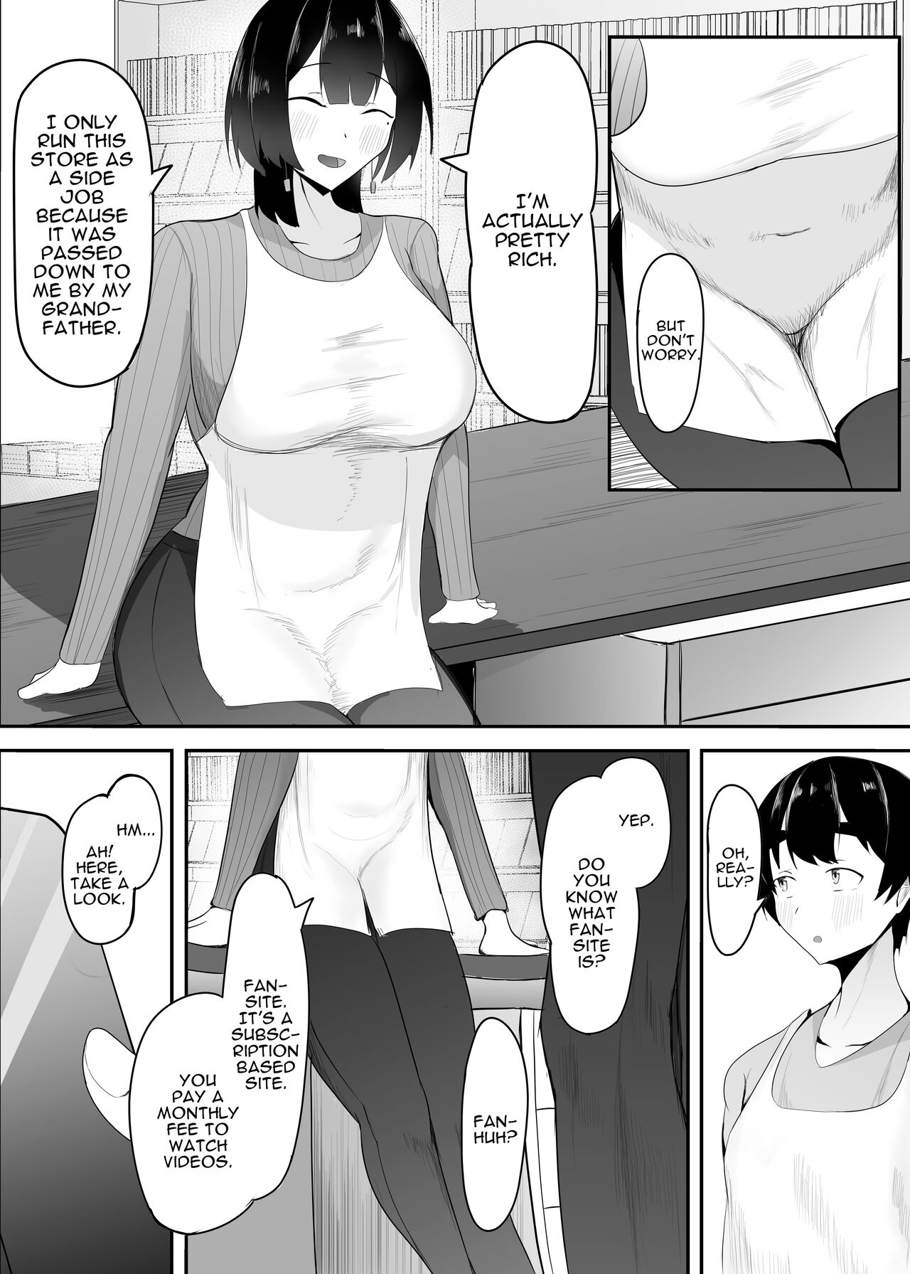Kyonyuu Tenchou no Itazura | Busty Shop Manager's Prank page 6 full