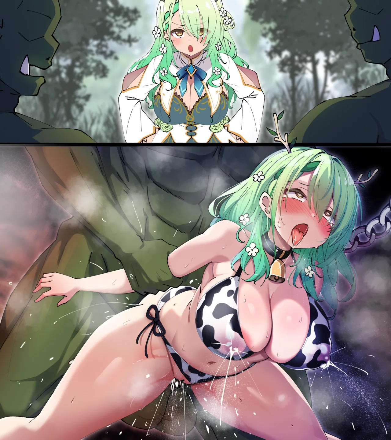 オークに連れ去られて乳牛とか肉嫁とかにされてしまった自然の番人 page 3 full