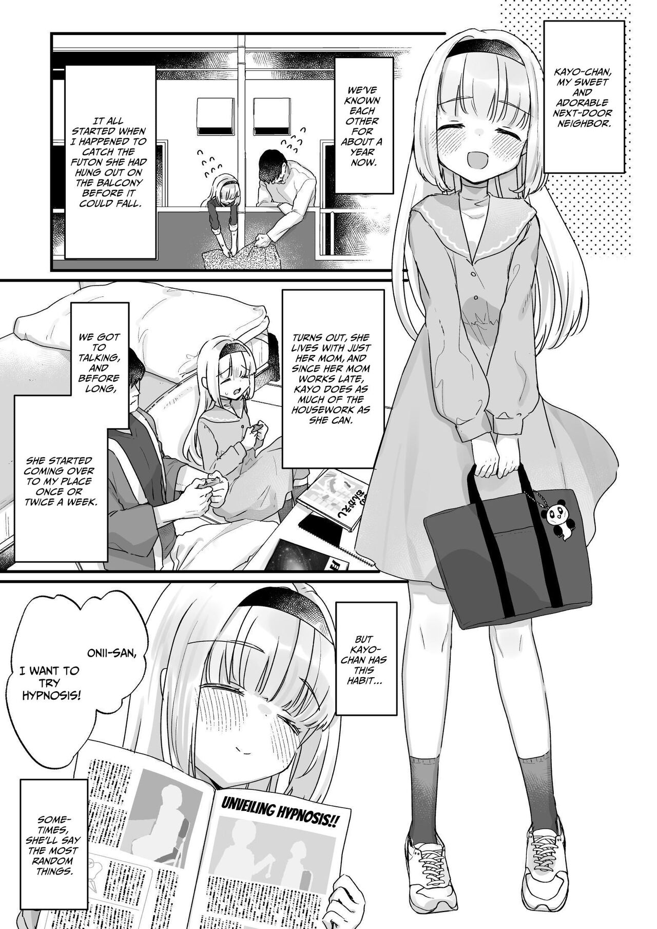Saimin ni yotte "Senjitsu tasukete itadaita Onaho desu" to Omoikonderu Tonari no Ie no Kayo-chan | Your Neighbor Kayo Believes "I Am The Faphole You Saved The Other Day." page 4 full