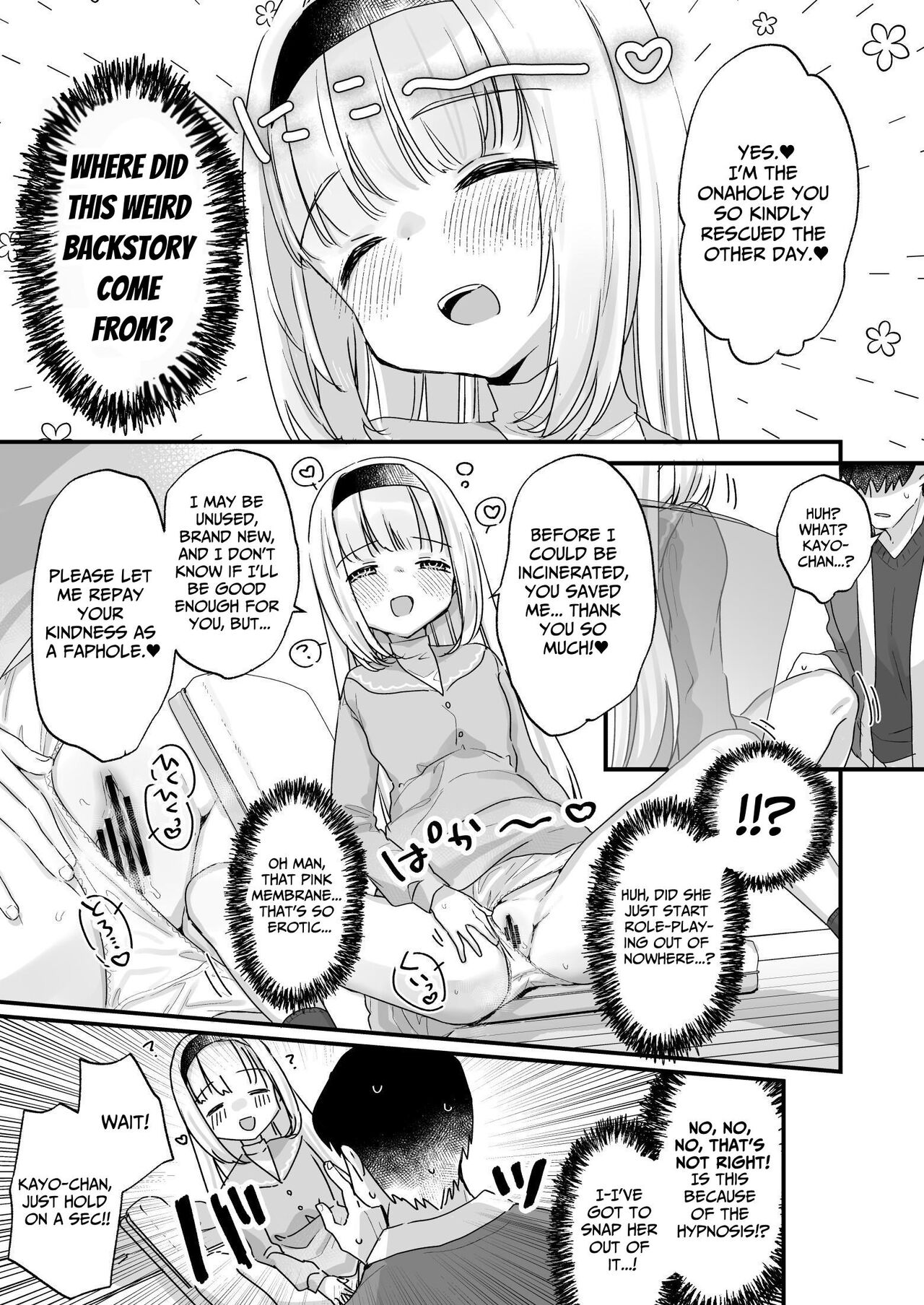 Saimin ni yotte "Senjitsu tasukete itadaita Onaho desu" to Omoikonderu Tonari no Ie no Kayo-chan | Your Neighbor Kayo Believes "I Am The Faphole You Saved The Other Day." page 6 full