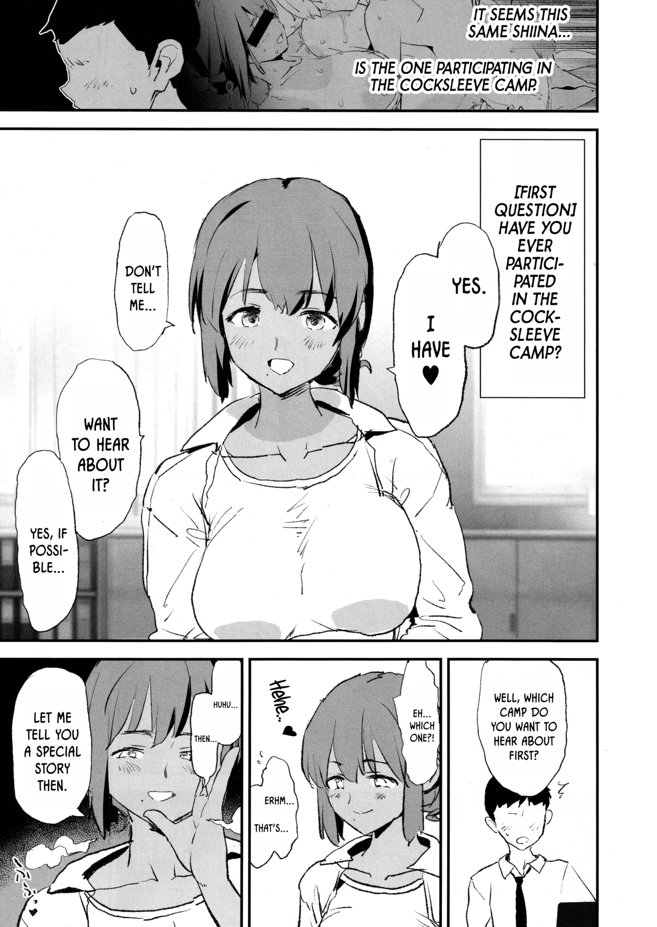 Onaho Gasshuku Saimin Dosukebe Interview Shiina Senpai | Cocksleeve Camp's Hypnosis Lewd Interview -Haruka Shiina- page 4 full