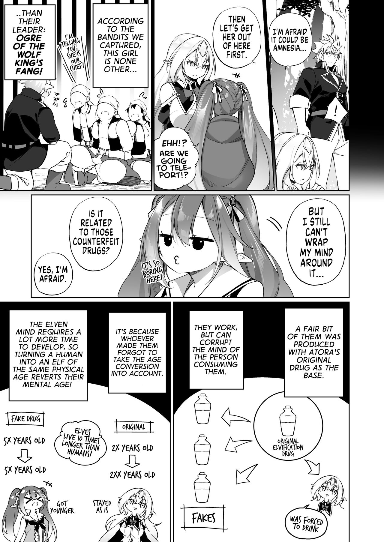 Mesugaki Elf ni Natta Don 2 Elf-ka no Kusuri part 3 | A Bandit Chief Who Turned Into a Bratty Elf Girl 2 Elvification Drug part 3 page 7 full