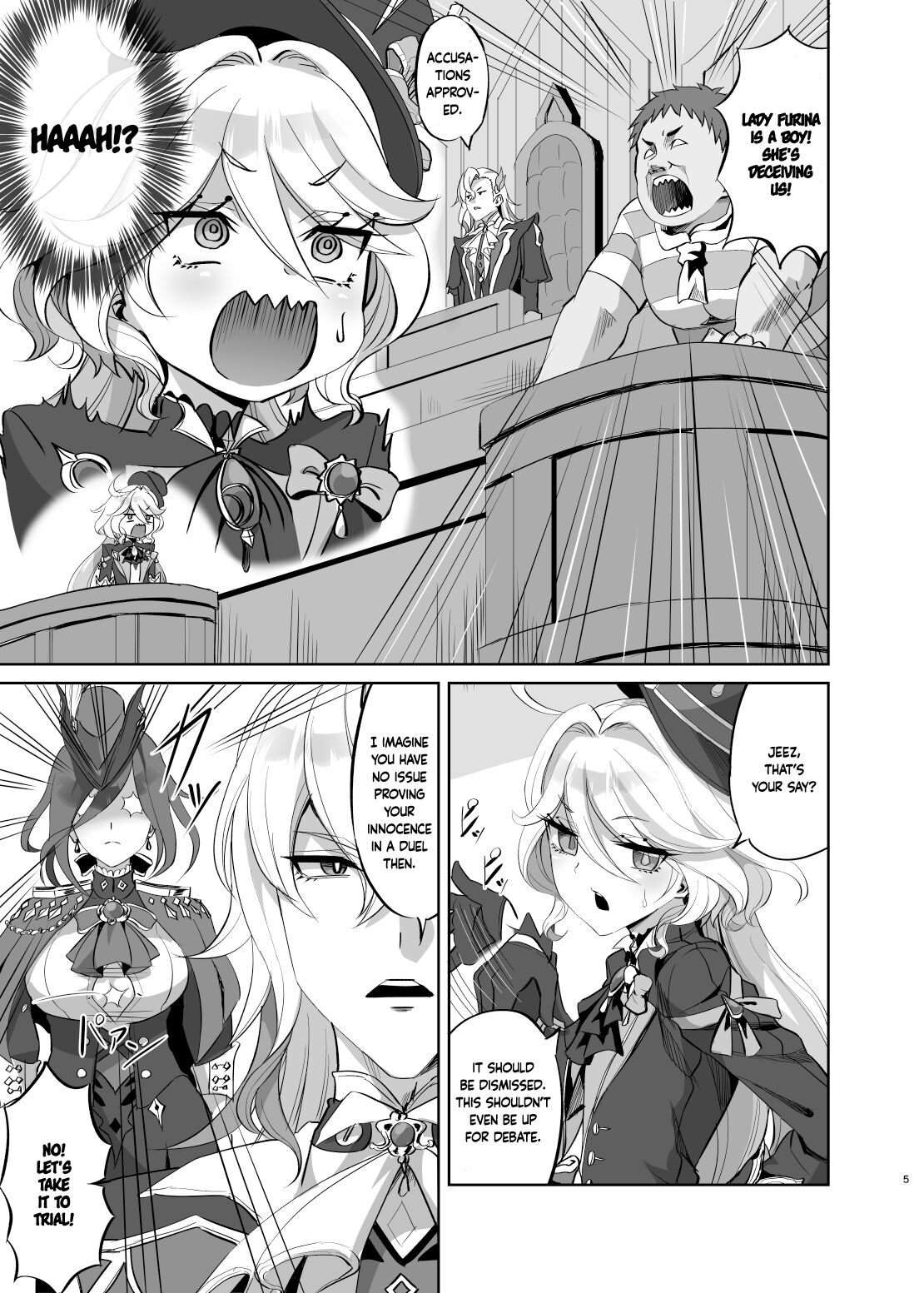 Boku wa Otokonoko ja Nai! ~Suijin Dansei Giwaku Saiban Gijiroku~ | I am not a boy! ~The Trial of the Hydro Archons Suspected Manhood~ page 4 full