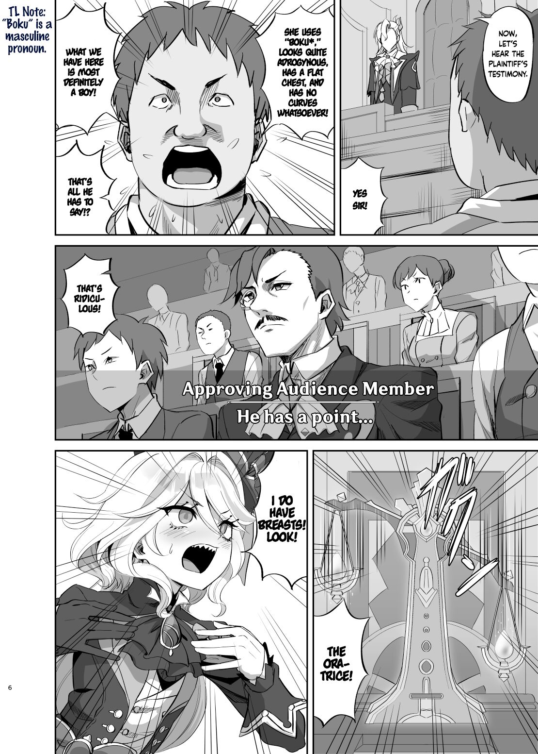 Boku wa Otokonoko ja Nai! ~Suijin Dansei Giwaku Saiban Gijiroku~ | I am not a boy! ~The Trial of the Hydro Archons Suspected Manhood~ page 5 full
