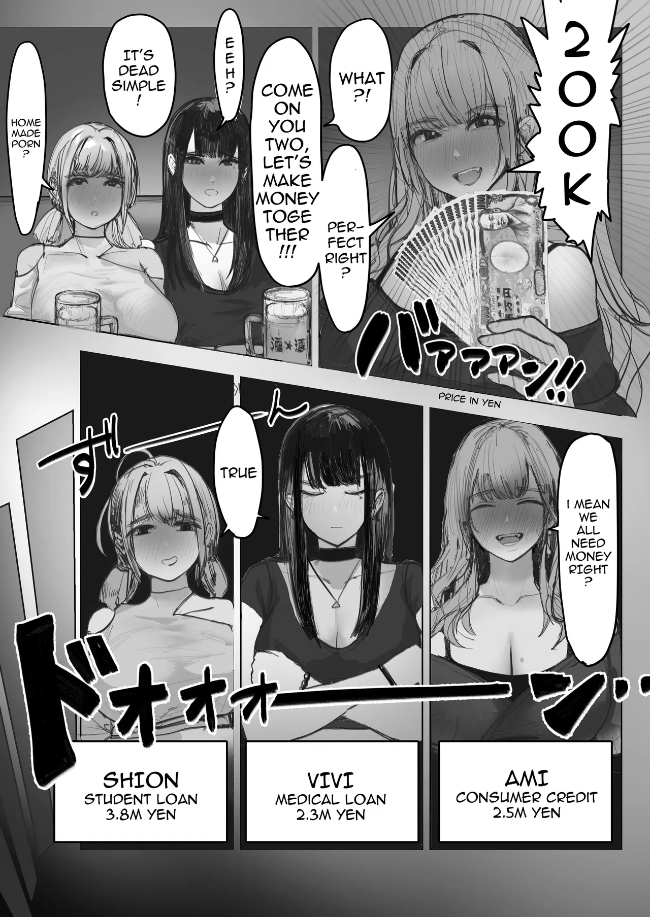 Shakkin Gal 3-nin ga Doujin AV Satsuei shita Kekka | 3 Debt-Ridden Gyaru Shoot Home-Made Porn page 7 full