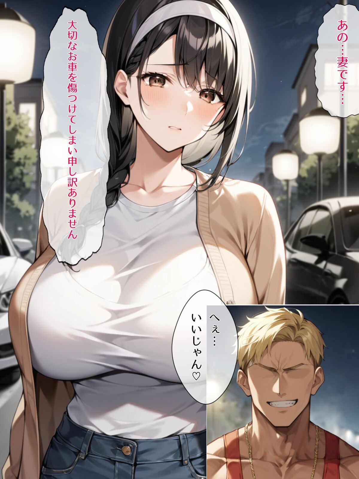 Chinpira ni Tanezuke Press de Otosareta Bakunyuu Tsuma page 7 full