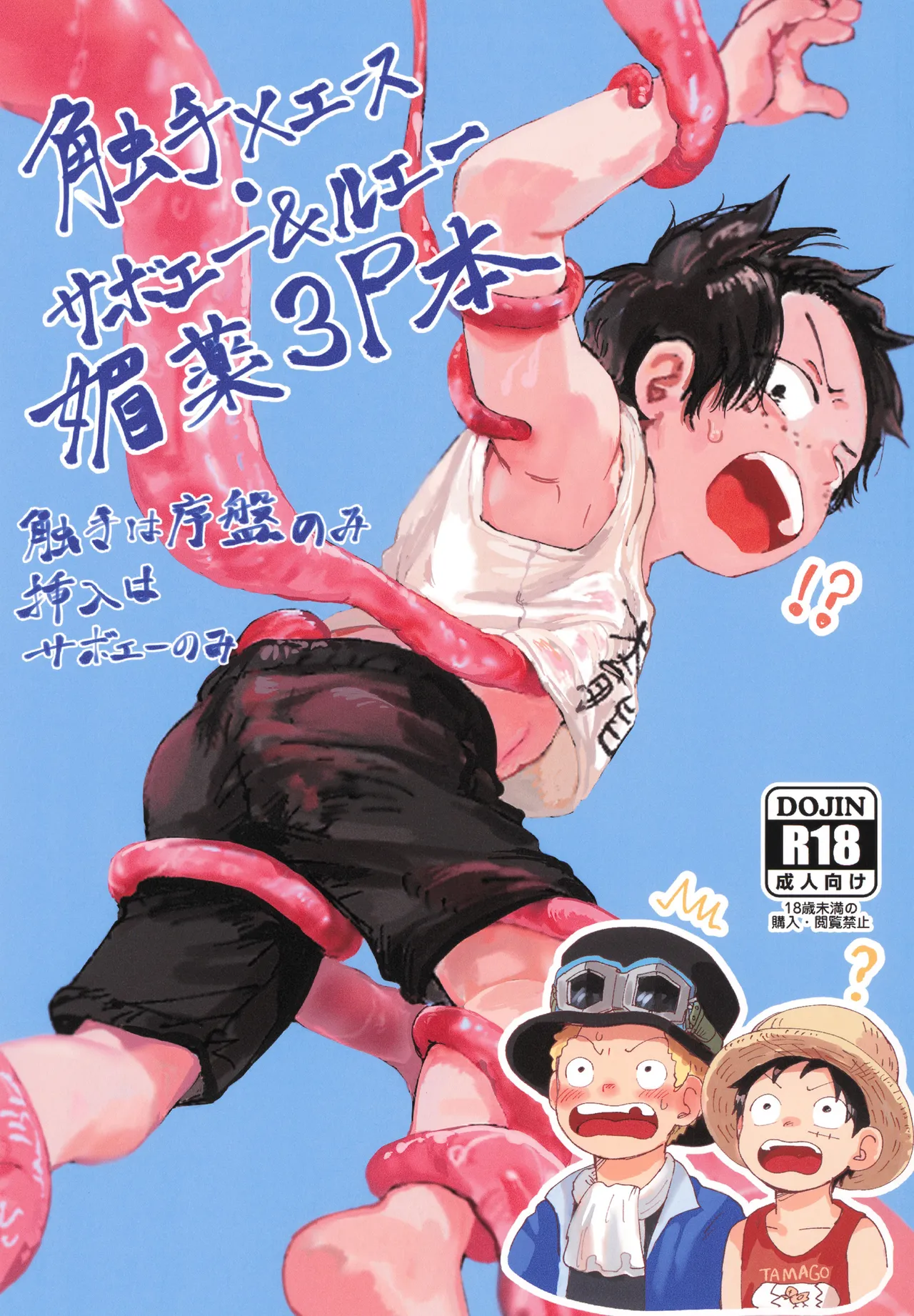 Shokushu × Ace Sabo & Luffy biyaku 3P hon page 1 full