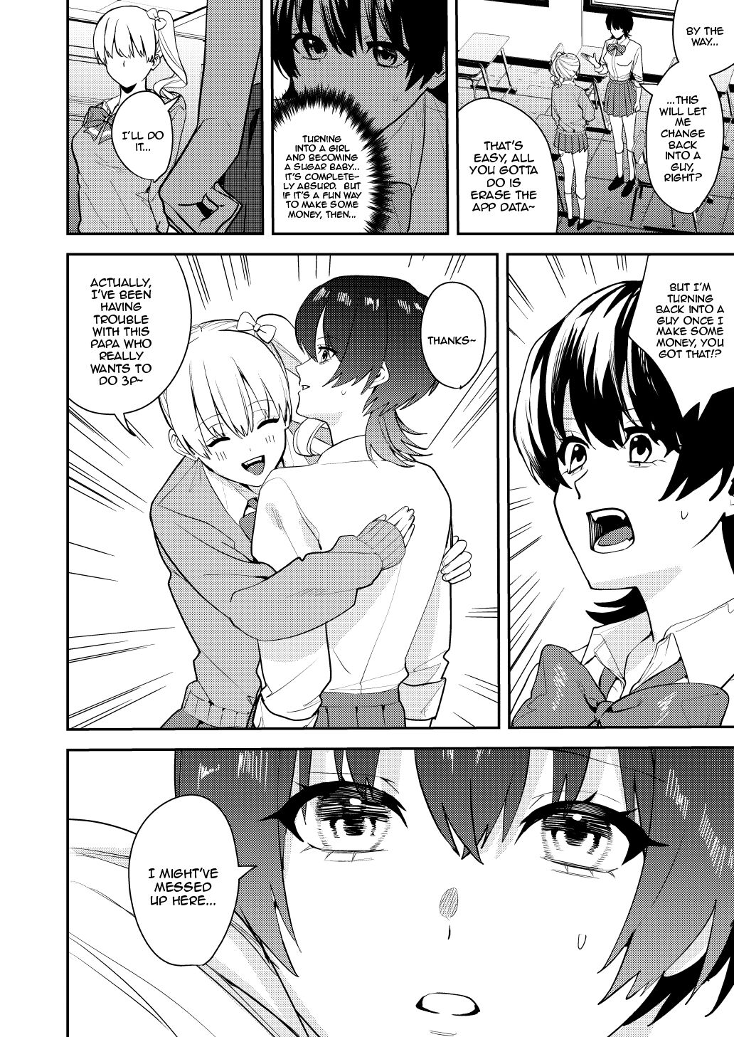 Papakatsu Nyotaika de Tanoshiku Kasegu! | Having Fun and Earning Some Money by Prostituting Myself After Turning Into a Girl! page 9 full