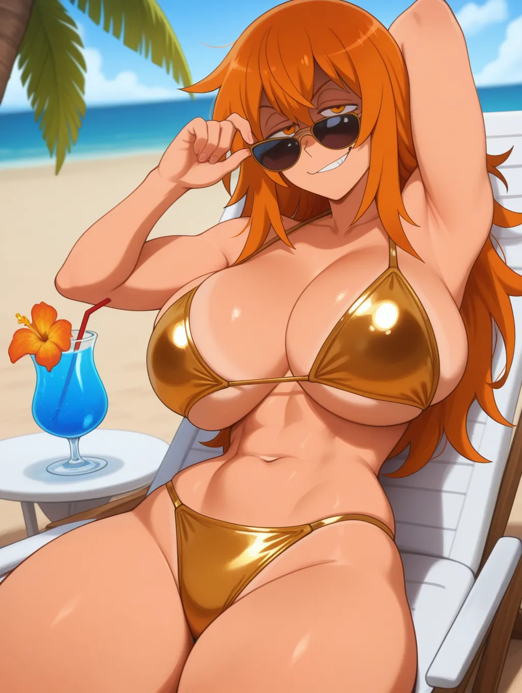 Maki Gamou | Golden Bikini 🏖🔥 waifuinvoker ai generated page 2 full