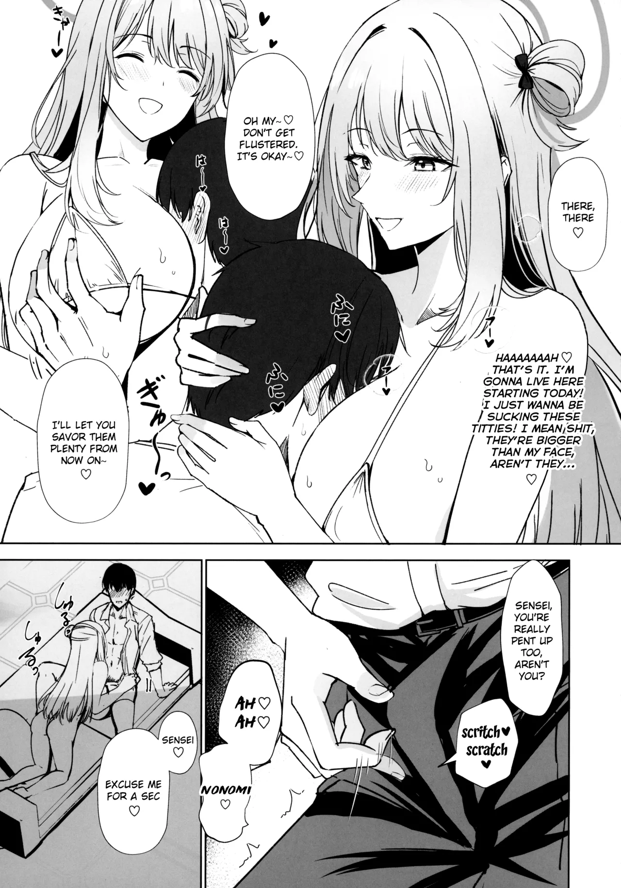 Koukando Saidai M Cup Dekapai Bisyoujo no Zenkoutei Ichaama Namahame Koubi de Sensei ga Kizetsu Suru Made Seishi Shibori Torareru Hon | Max Affection A Book in which Sensei Gets His Jizz Milked Until Passing Out From Fully Consensual Sweet Loving Bareback Mating with a Pretty Girl with Huge M Cup Tits page 10 full