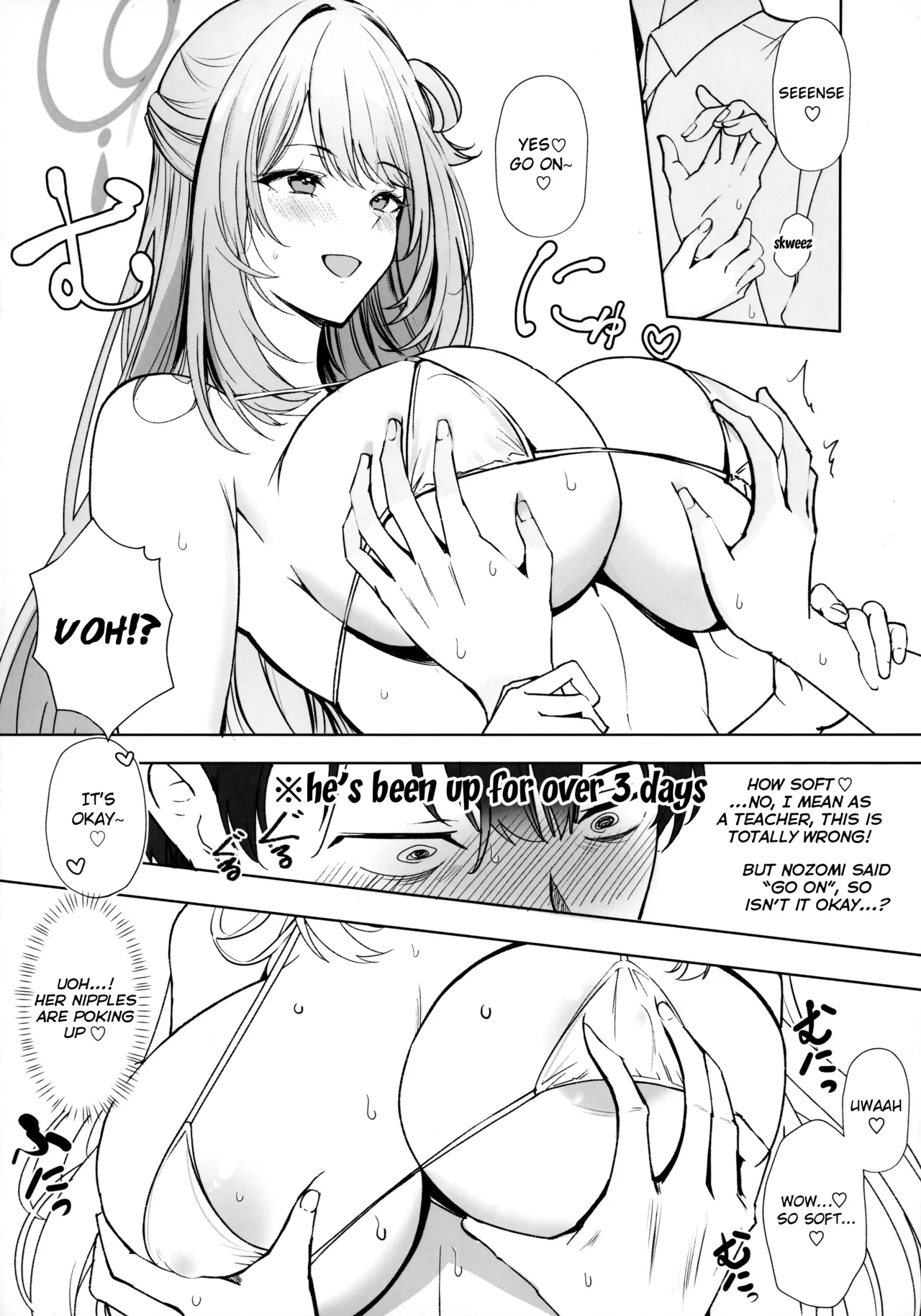 Koukando Saidai M Cup Dekapai Bisyoujo no Zenkoutei Ichaama Namahame Koubi de Sensei ga Kizetsu Suru Made Seishi Shibori Torareru Hon | Max Affection A Book in which Sensei Gets His Jizz Milked Until Passing Out From Fully Consensual Sweet Loving Bareback Mating with a Pretty Girl with Huge M Cup Tits page 9 full