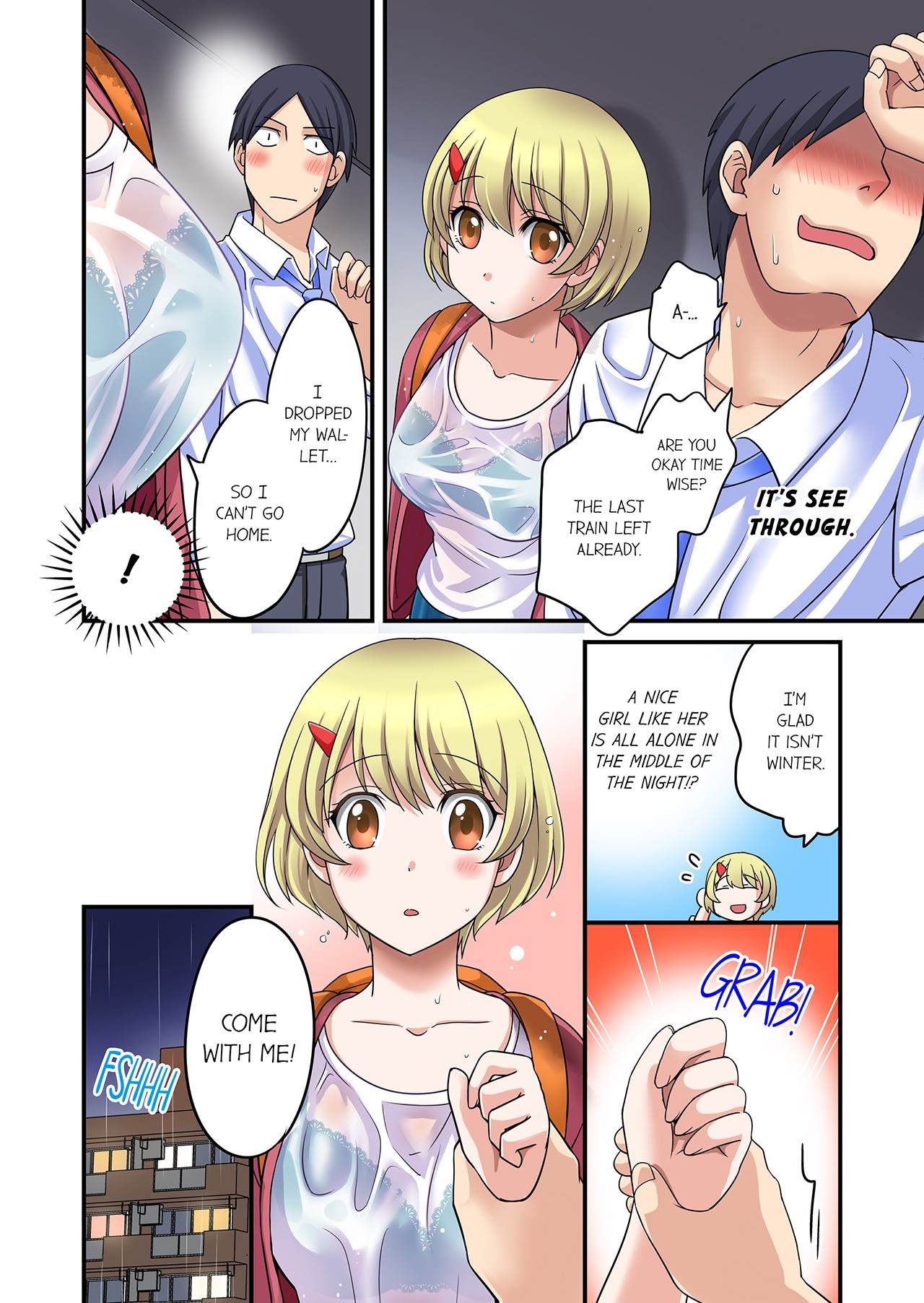Iede-chū no Honki no Bishonure SEX ~ Kondōmu ga Nakunaru made Amayadori Dekiru 1 | Having Sex with Him While Running Away From Home and Drenched - Can I Take Shelter Until You Run Out of Condoms? 1 page 6 full