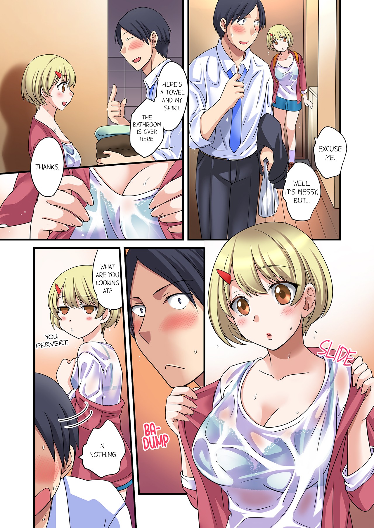 Iede-chū no Honki no Bishonure SEX ~ Kondōmu ga Nakunaru made Amayadori Dekiru 1 | Having Sex with Him While Running Away From Home and Drenched - Can I Take Shelter Until You Run Out of Condoms? 1 page 7 full