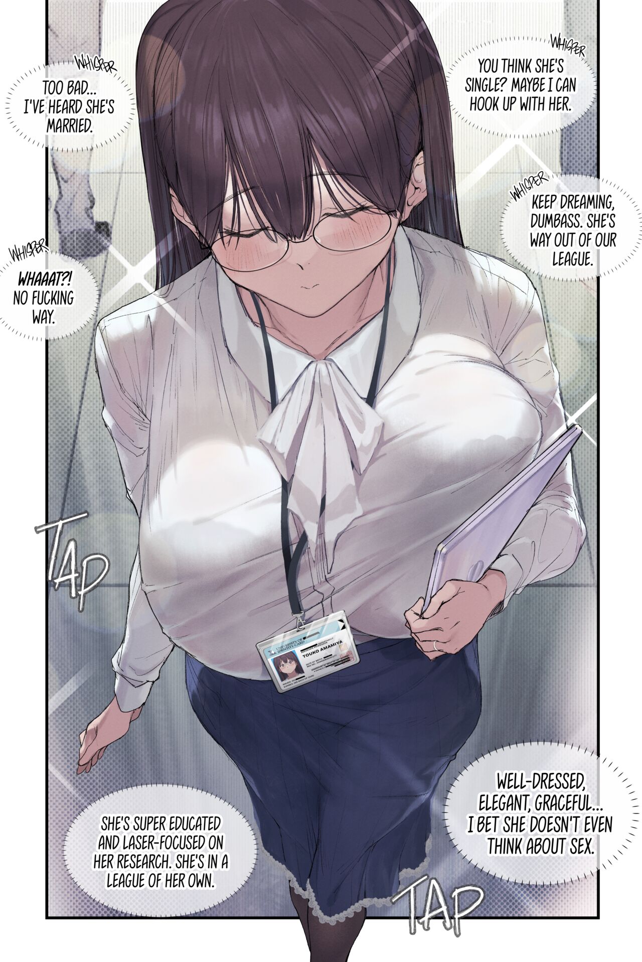 [Yomoda Yomo] Intelli Hitozuma Amamiya Touko Sensei no Hatsujou | Touko Amamiya: Wife, Scholar, Professor in HEAT [English] [Artistan] [Decensored] [Digital] Hentai - Raw  4