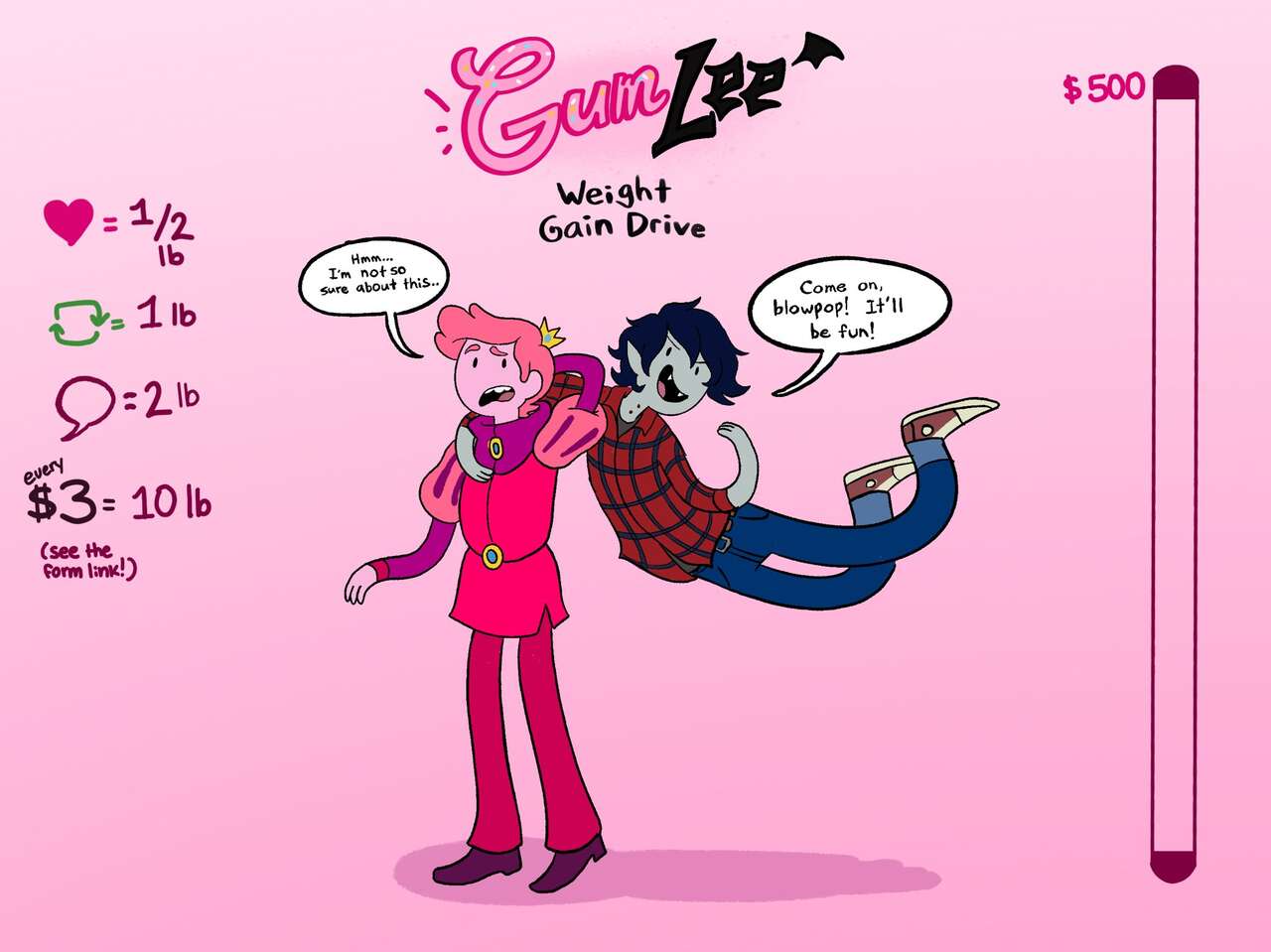 Marshall Lee and Prince Gumball Weight Gain page 1 full