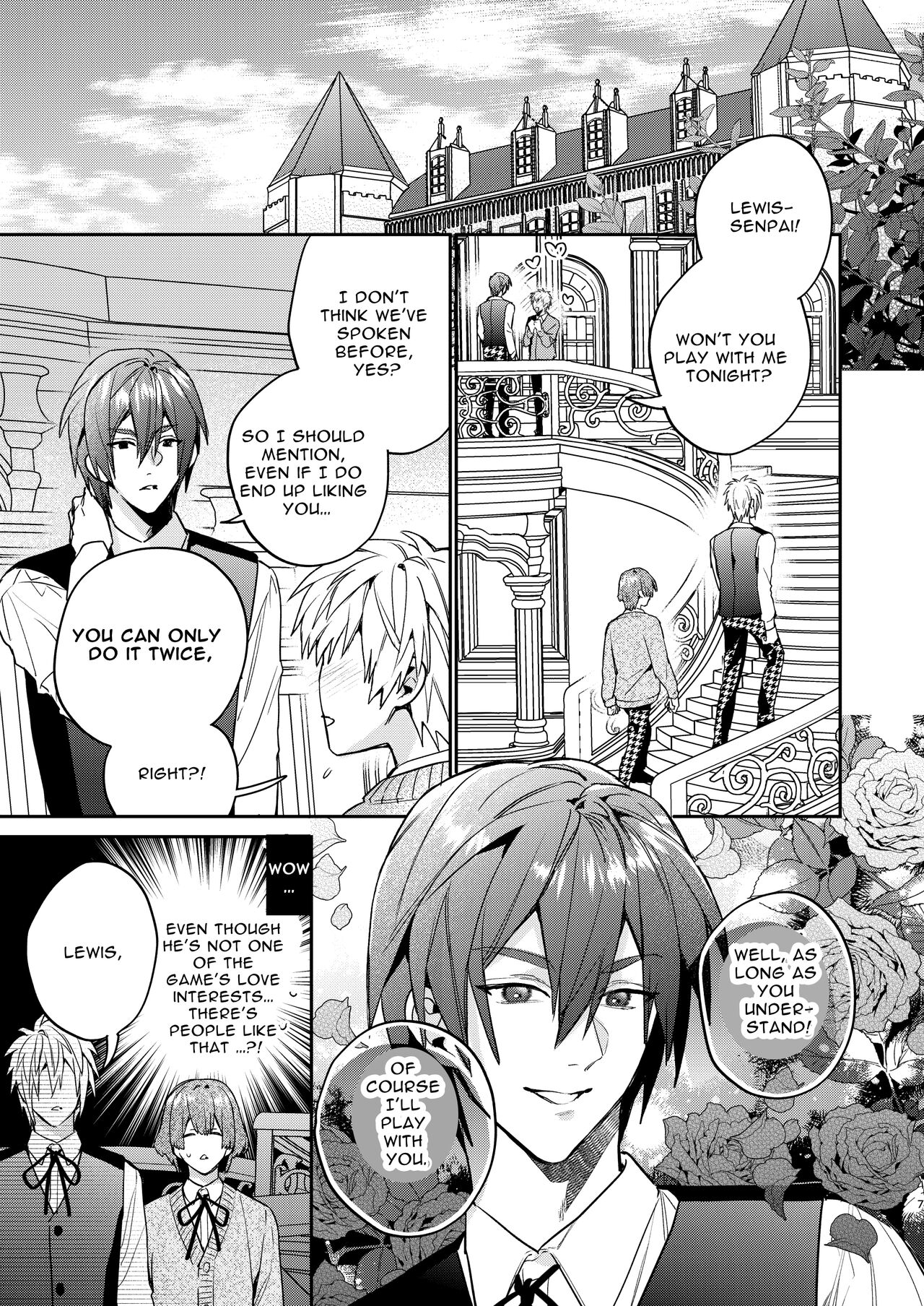 Tensei Mob wa BL-gee no Sekai de Hamerare Kouryakusaremashita!? 2 | Sex with the Love Interest! But I'm an NPC! 2 page 7 full