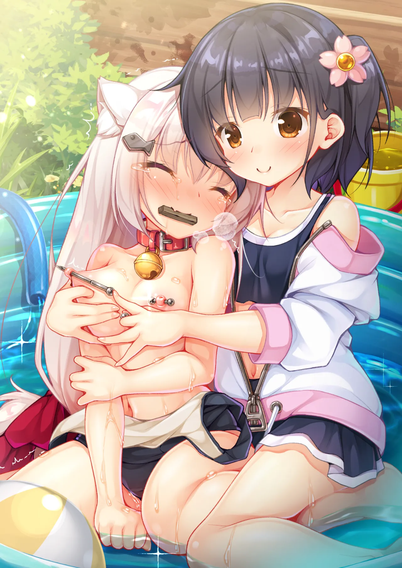 Yuri Ryona Junai Imoto to. Hon - Chikubi Pierce no Hon | 和妹妹一起百合猎奇纯爱 乳头穿刺本 page 4 full